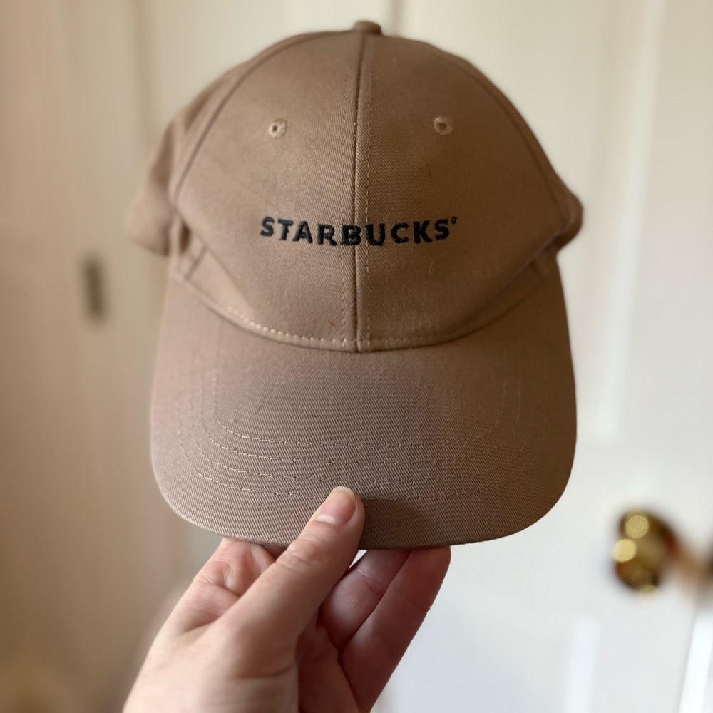 Starbucks Barista Employee Spell Out Baseball Hat Cap Brown Mocha Cafe Tan Beige